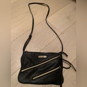 Black leather crossbody purse